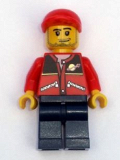 LEGO cty0142 Red Jacket with Zipper Pockets and Classic Space Logo, Dark Blue Legs, Red Cap