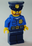 LEGO cty0477 Police - City Officer, Gold Badge, Police Hat, Beard