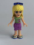 LEGO frnd104 Friends Stephanie, Medium Lavender Wrap Skirt, Green Top with White Stripes, Sunglasses