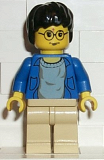 LEGO hp004 Harry Potter, Blue Open Shirt Torso, Tan Legs